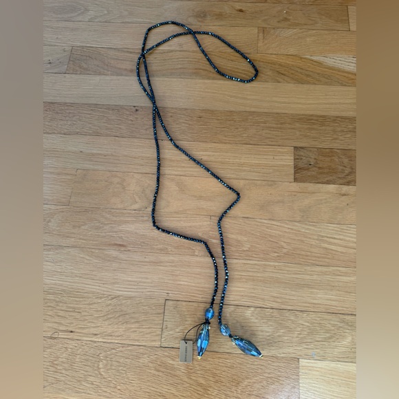 Heidi Daus "Lux Be a Lady" Blue Crystal Beaded Lariat Necklace - NWT - Picture 1 of 7